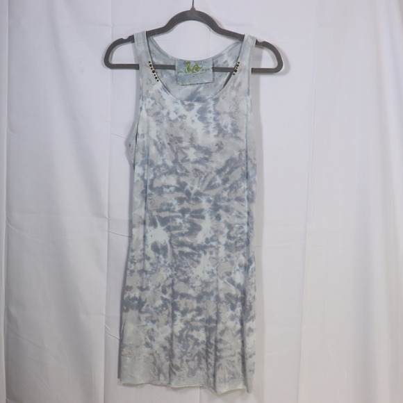 Green Dragon Tops - Green Dragon Tie Dye Tank Top M Blue Womens Studded Racerback Casual